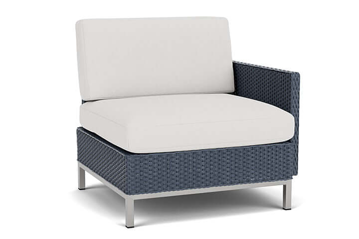 Lloyd Flanders Elements Left Arm Lounge Chair with Loom Arm and Back Denim Blue