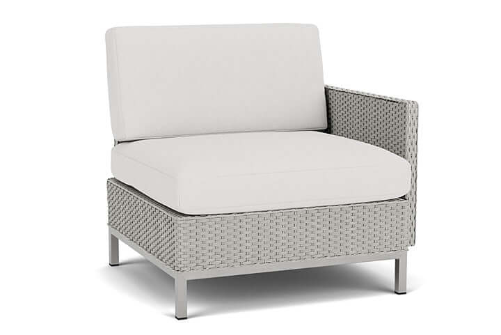 Lloyd Flanders Elements Left Arm Lounge Chair with Loom Arm and Back Platinum