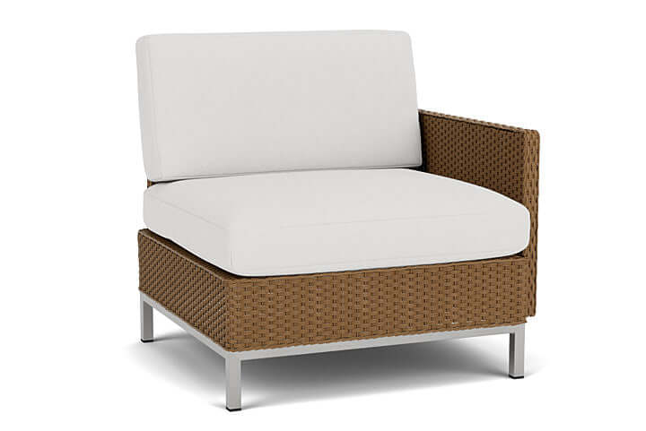 Lloyd Flanders Elements Left Arm Lounge Chair with Loom Arm and Back Hickory