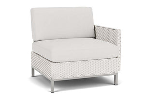 Lloyd Flanders Elements Left Arm Lounge Chair with Loom Arm and Back White