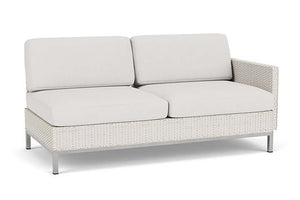 Lloyd Flanders Elements Left Arm Settee with Loom Arm and Back Antique White