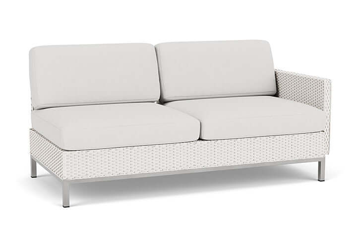 Lloyd Flanders Elements Left Arm Settee with Loom Arm and Back White