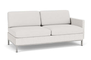 Lloyd Flanders Elements Left Arm Settee with Loom Arm and Back White