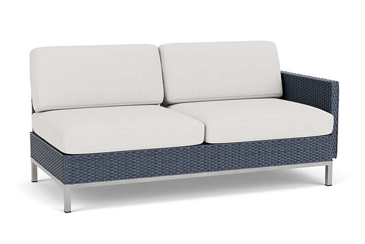 Lloyd Flanders Elements Left Arm Settee with Loom Arm and Back Denim Blue