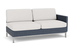 Lloyd Flanders Elements Left Arm Settee with Loom Arm and Back Denim Blue