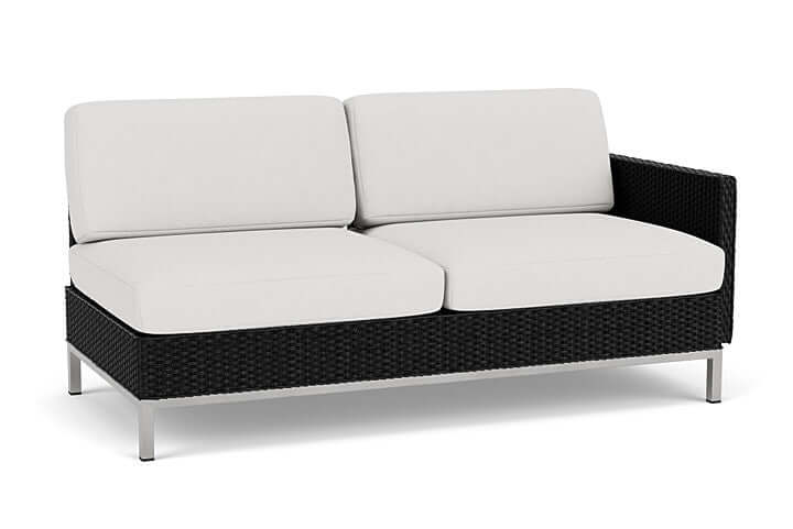 Lloyd Flanders Elements Left Arm Settee with Loom Arm and Back Ebony