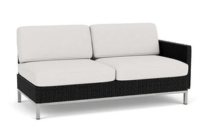 Lloyd Flanders Elements Left Arm Settee with Loom Arm and Back Ebony