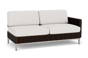 Lloyd Flanders Elements Left Arm Settee with Loom Arm and Back Mink
