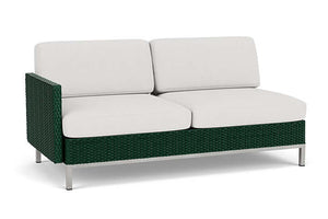 Lloyd Flanders Elements Right Arm Settee with Loom Arm and Back Woodland