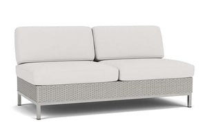 Lloyd Flanders Elements Armless Settee with Loom Back Platinum