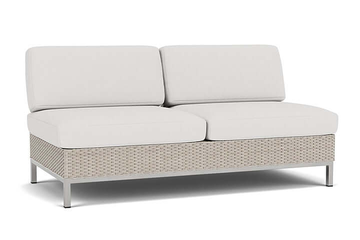 Lloyd Flanders Elements Armless Settee with Loom Back Linen