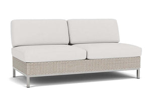 Lloyd Flanders Elements Armless Settee with Loom Back Linen