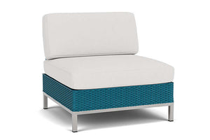Lloyd Flanders Elements Armless Lounge Chair with Loom Back Peacock