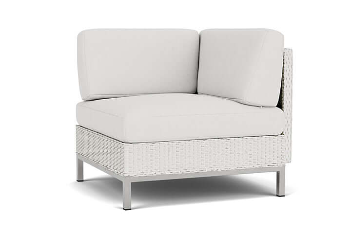Lloyd Flanders Elements Corner Sectional with Loom Back Matte White