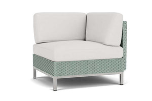 Lloyd Flanders Elements Corner Sectional with Loom Back Sea Glass