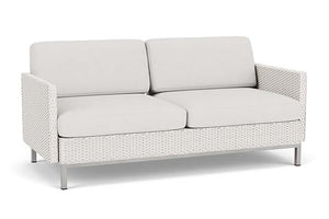 Lloyd Flanders Elements Settee with Loom Arms and Back White