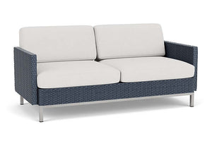 Lloyd Flanders Elements Settee with Loom Arms and Back Denim Blue