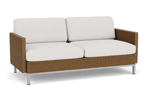 Lloyd Flanders Elements Settee with Loom Arms and Back Hickory