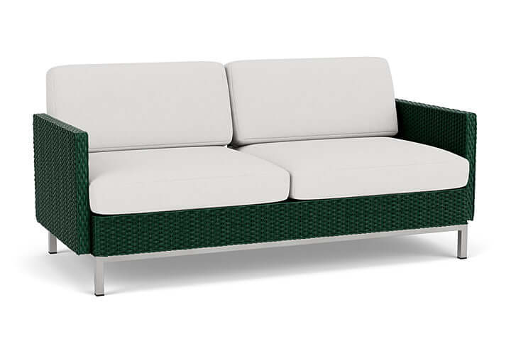 Lloyd Flanders Elements Settee with Loom Arms and Back Woodland