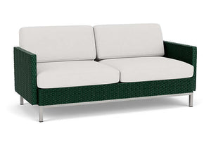 Lloyd Flanders Elements Settee with Loom Arms and Back Woodland