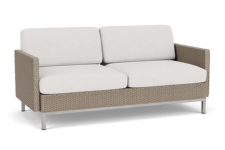 Lloyd Flanders Elements Settee with Loom Arms and Back French Beige
