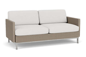 Lloyd Flanders Elements Settee with Loom Arms and Back French Beige