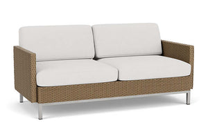 Lloyd Flanders Elements Settee with Loom Arms and Back Fawn