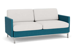 Lloyd Flanders Elements Settee with Loom Arms and Back Peacock