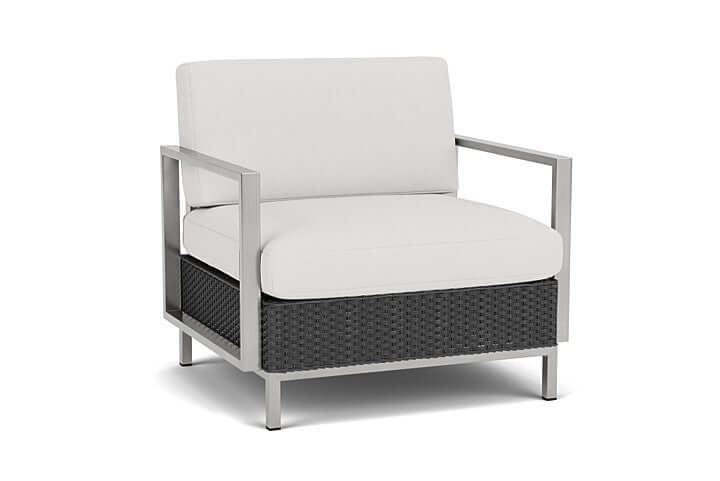 Lloyd Flanders Elements Lounge Chair with Stainless Steel Arms and Back Charcoal