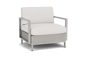 Lloyd Flanders Elements Lounge Chair with Stainless Steel Arms and Back Platinum