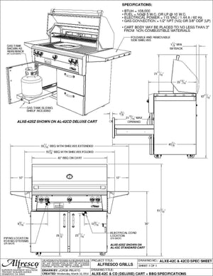Alfresco 42" Luxury Freestanding Grill-Natural Gas