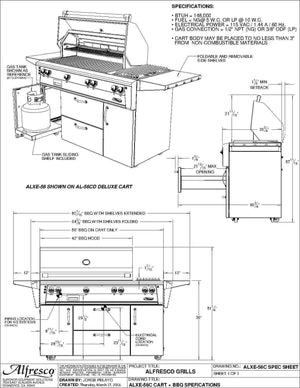Alfresco 56" Deluxe Luxury Freestanding Grill-Natural Gas