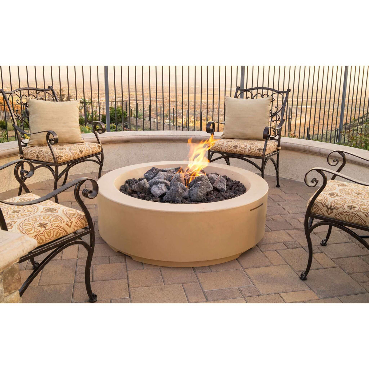 American Fyre Designs 48" Louvre Round Fire Pit-Natural Gas