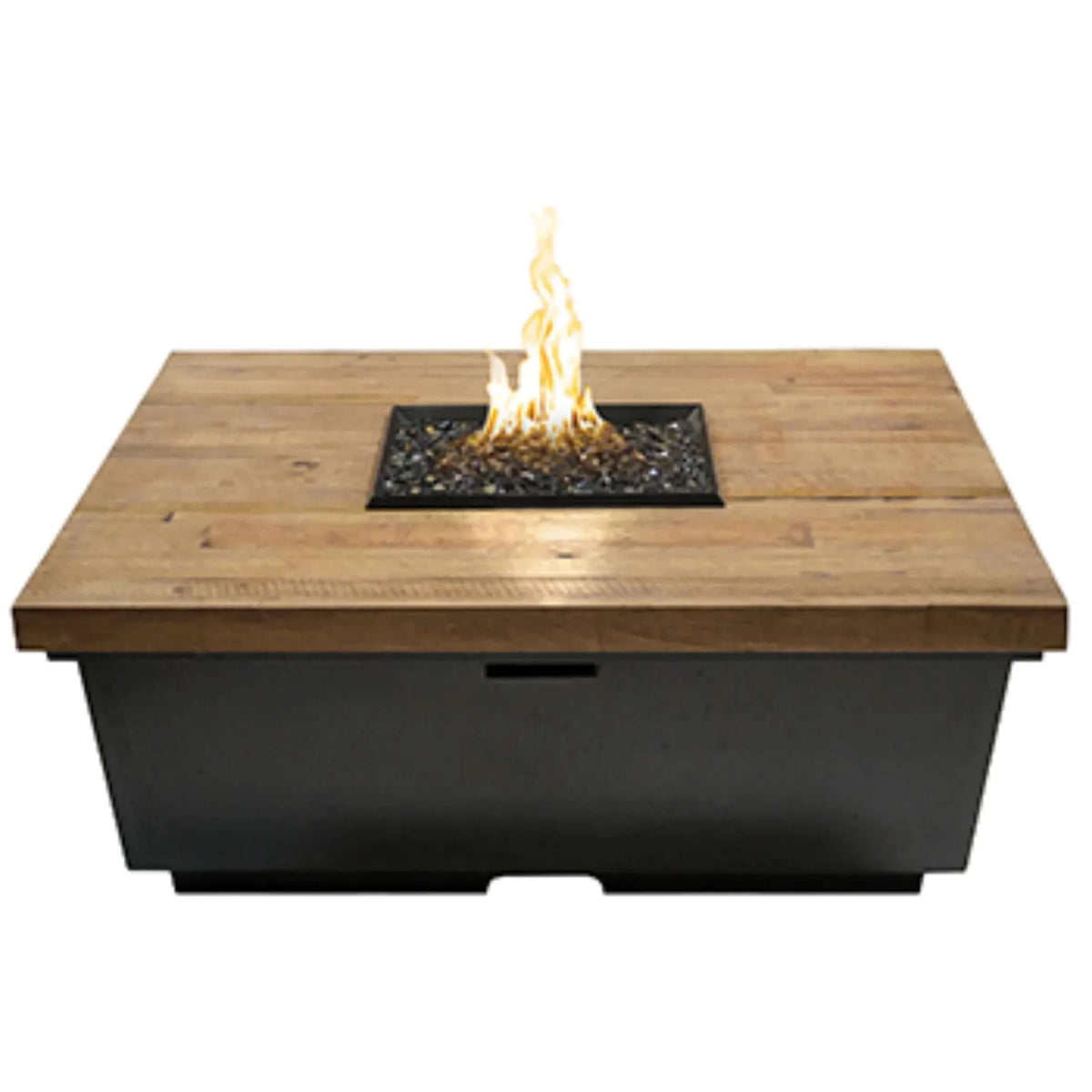 American Fyre Designs French Barrel Oak Contempo Square Firetable-Natural Gas