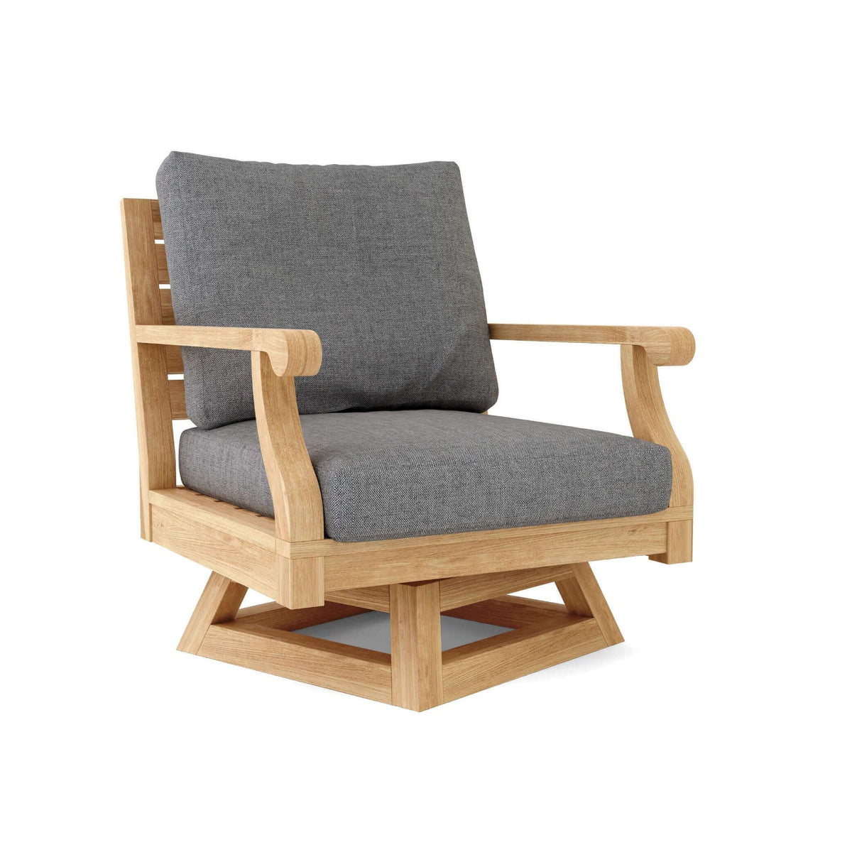 Anderson Teak Riviera Swivel Armchair + Cushion-Cast Charcoal