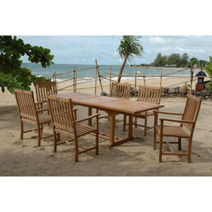 Anderson Teak Bahama Wilshire Armchair 7-Pieces Extension Dining Set-
