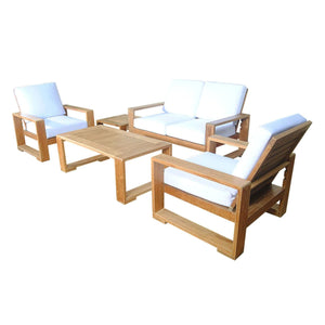 Anderson Teak Capistrano 5-Piece Deep Seating Loveseat Collection-Linen Antique Beige