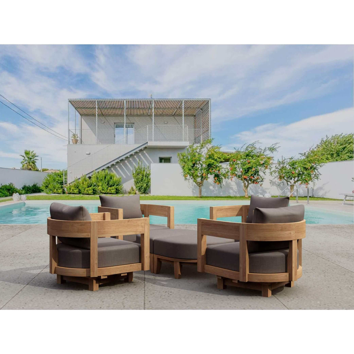 Anderson Teak Coronado 6 Pieces Deep Seating Set B-Linen Antique Beige