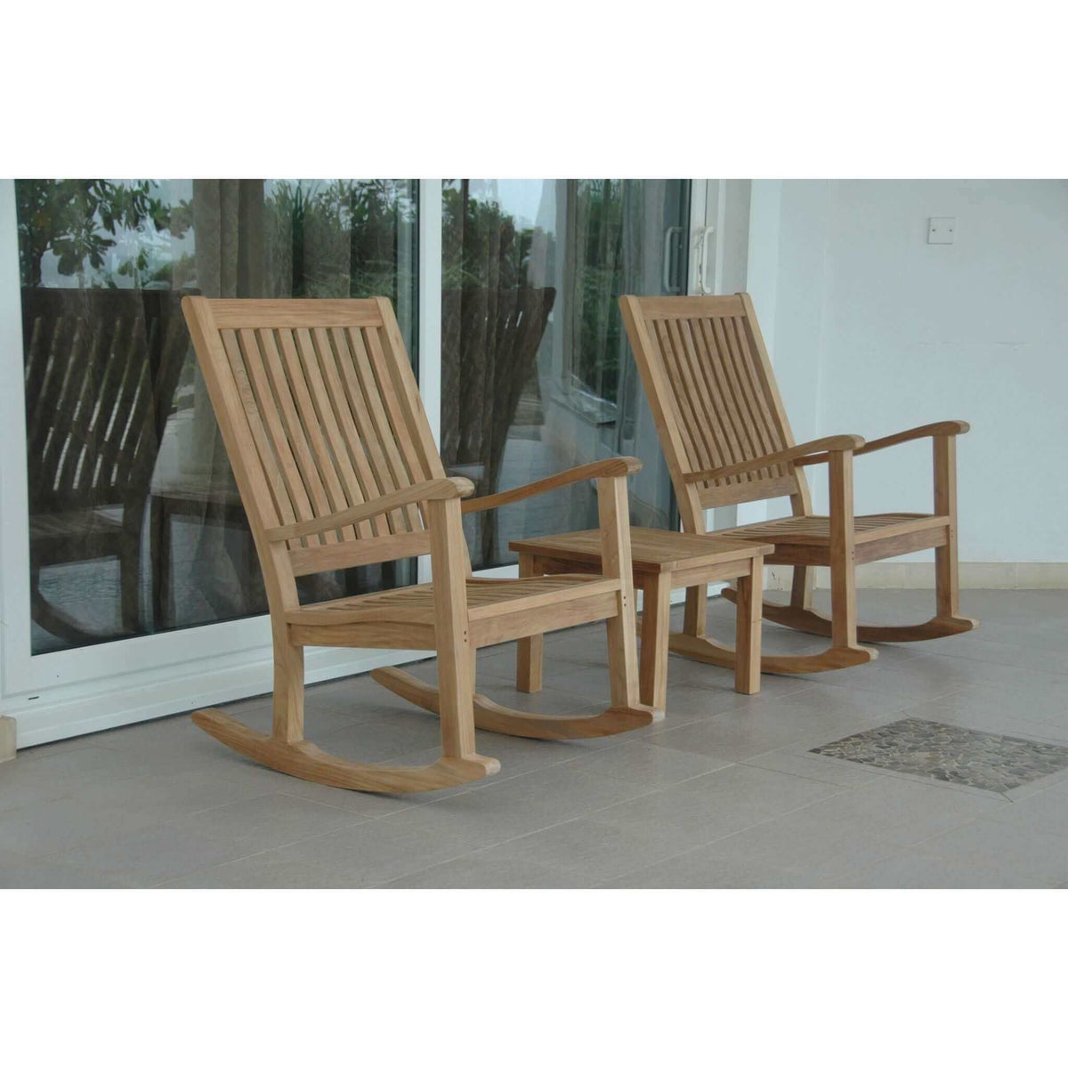 Anderson Teak Del-Amo Bahama 3-Pieces Set with Square Side Table-