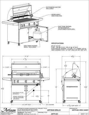Artisan 42" Professional Series Freestanding Grill-Liquid Propane
