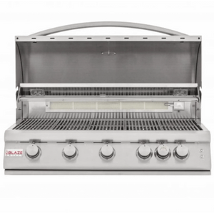 Blaze Premium LTE 40" 5-Burner Gas Grill with Rear Burner and Built-in Lighting System-Liquid Propane