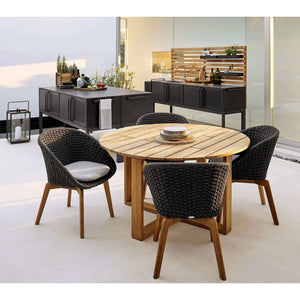 Cane-Line Peacock Chair W/Teak Legs-Dark grey, Cane-line Soft Rope