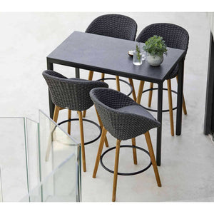 Cane-Line Peacock Bar Chair W/Teak Legs-