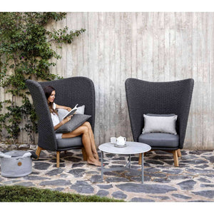 Cane-Line Peacock Wing Highback Chair W/Teak Legs-