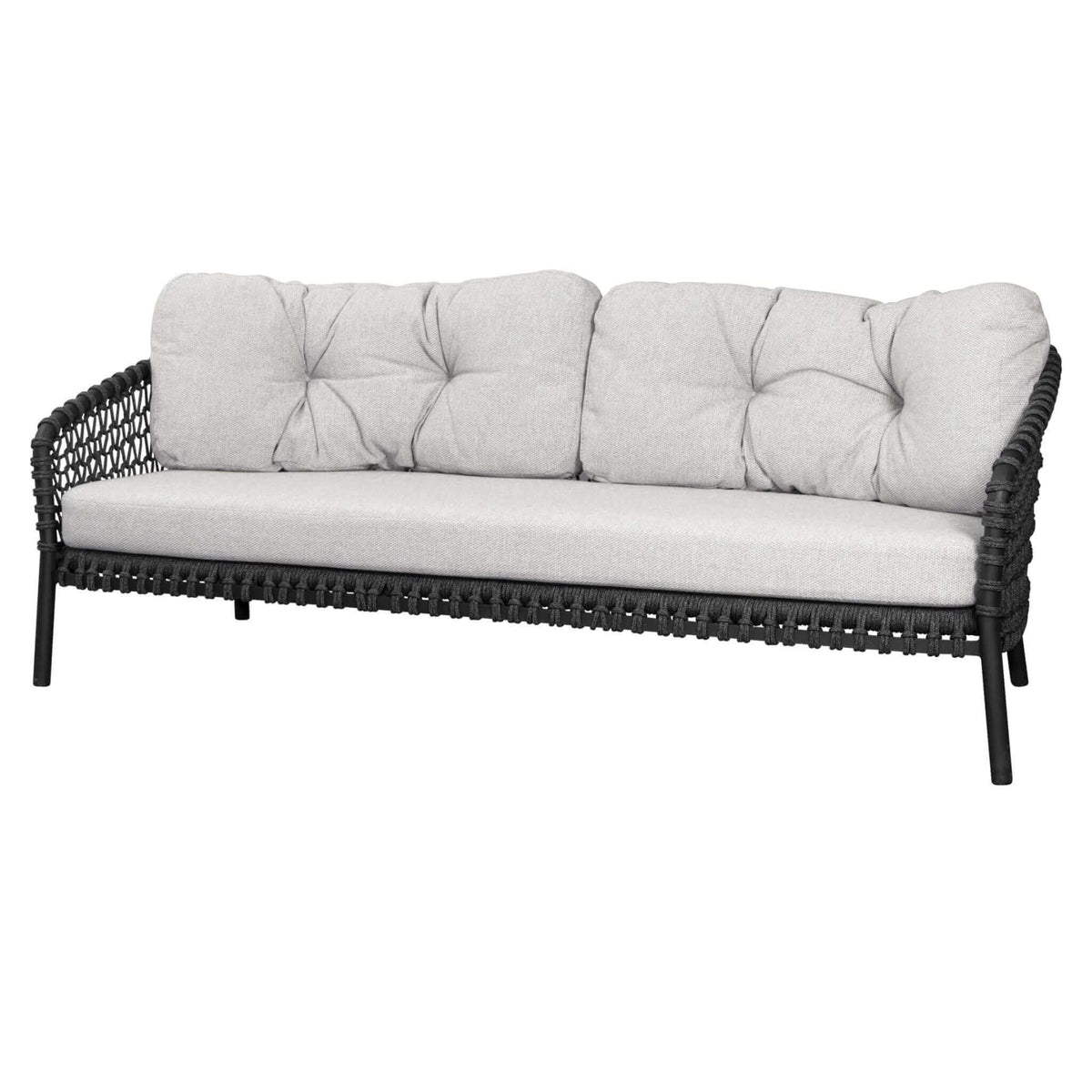 Cane-Line Ocean Large 3-Seater Sofa Cushion Set-Dark grey, Cane-line Wove
