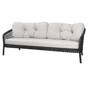 Cane-Line Ocean Large 3-Seater Sofa Cushion Set-Dark grey, Cane-line Wove