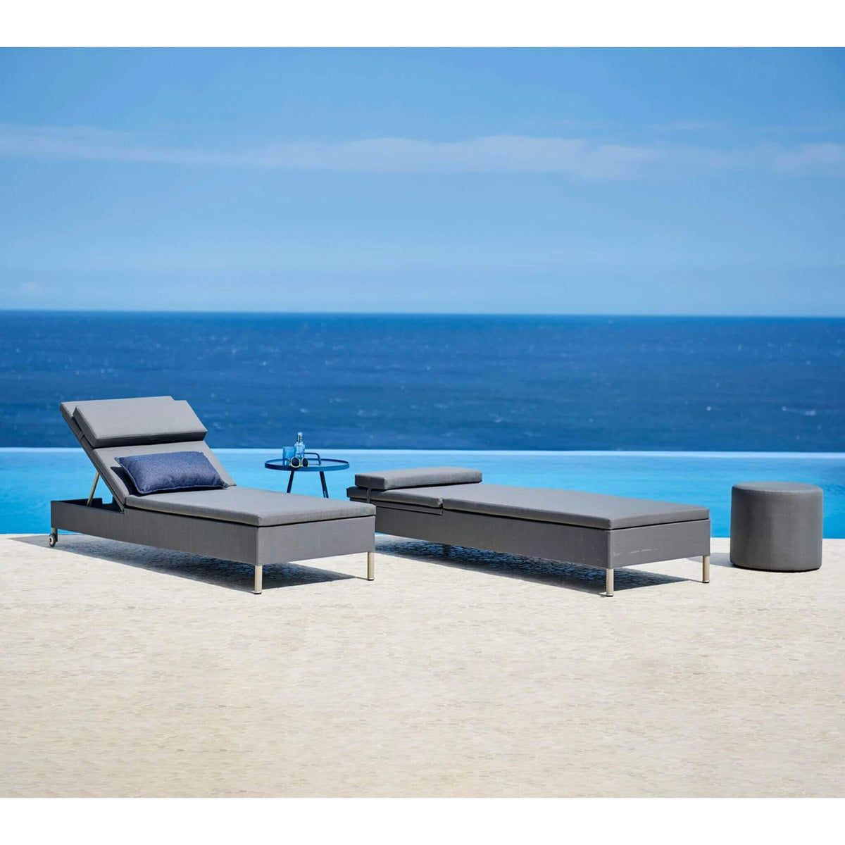 Cane-Line Rest Sunbed Single-Grey, Cane-line Tex