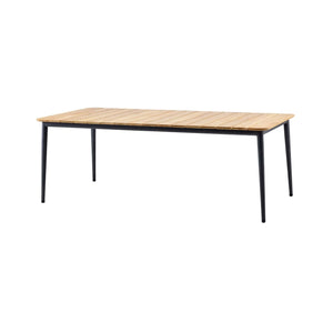 Cane-Line Core Dining Table, 210X90 cm-Lava grey, aluminium
