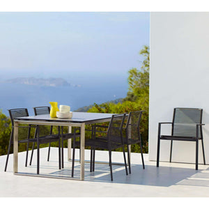 Cane-Line Edge Dining Table Base W/120 cm Extension-