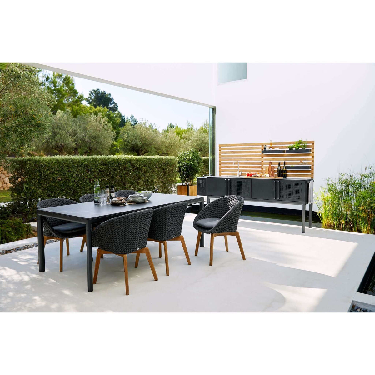 Cane-Line Drop Dining Table Base, 200X100 cm-